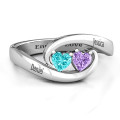 Pair of Hearts Ring Pair of Hearts Ring with two heart-cut stones