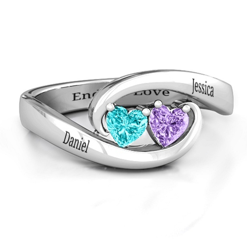 Pair of Hearts Ring Pair of Hearts Ring with two heart-cut stones