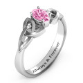 Trinity Knot Oval Engagement Ring with White Topaz Stone Trinity knot oval engagement ring with white topaz stone