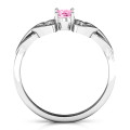 Trinity Knot Oval Engagement Ring with White Topaz Stone Trinity knot oval engagement ring with white topaz stone