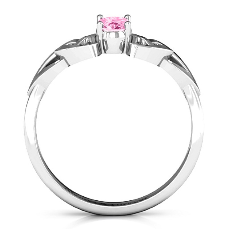 Trinity Knot Oval Engagement Ring with White Topaz Stone Trinity knot oval engagement ring with white topaz stone