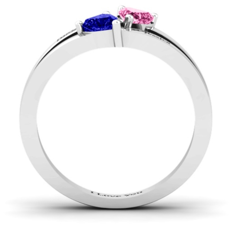 Twin Hearts Ring Engraving Bars Twin Hearts Ring showing the adjoining engraving bars