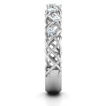 Woven in Love ring with simulated emerald stones