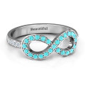 Accented Infinity Ring with Shoulder Stones Accented infinity ring with shoulder stones