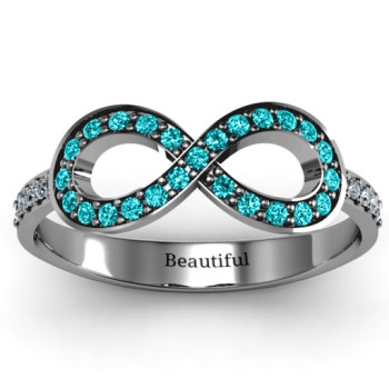 Accented Infinity Ring with Shoulder Stones Accented Infinity Ring with Shoulder Stones