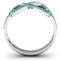 Accented Infinity Ring with Shoulder Stones - Alternate Detail View Accented infinity ring with shoulder stones, alternate detail view