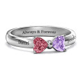 Adorable Bow Ring Adorable Bow Ring with two heart-cut stones