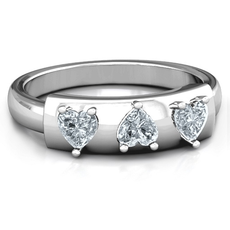 All My Hearts Ring All My Hearts Ring with three heart-cut stones