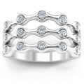 Alternating Stone Fashion Wave Ring Alternating Stone Fashion Wave Ring product image