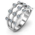 Alternating Stone Fashion Wave Ring Alternating Stone Fashion Wave Ring product image