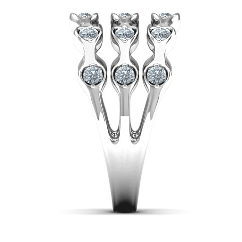 Alternating Stone Fashion Wave Ring Alternating Stone Fashion Wave Ring product image