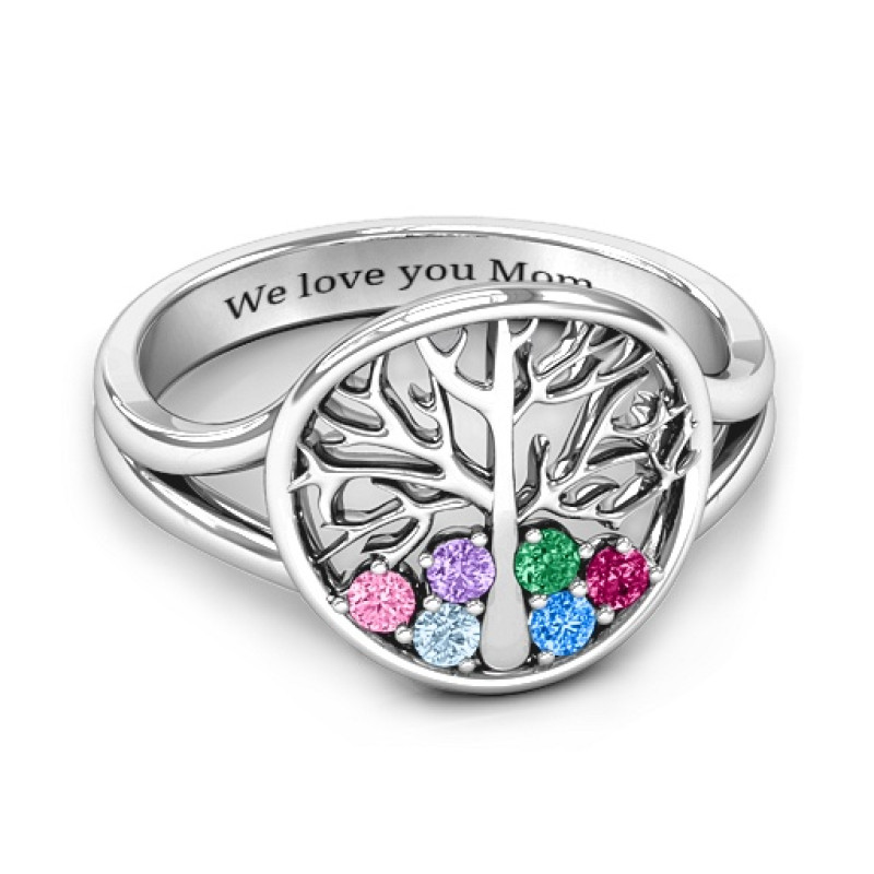 Always Around Love six-stone family tree ring