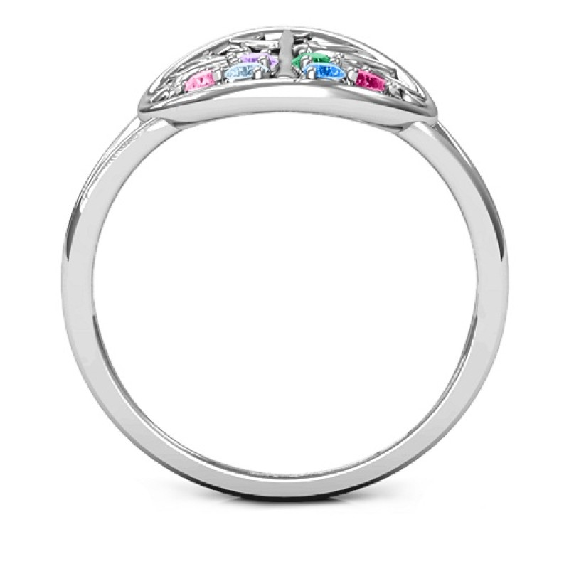 Always Around Love six-stone family tree ring product view