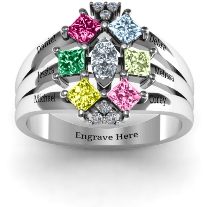 Arachna marquise and princess accent ring