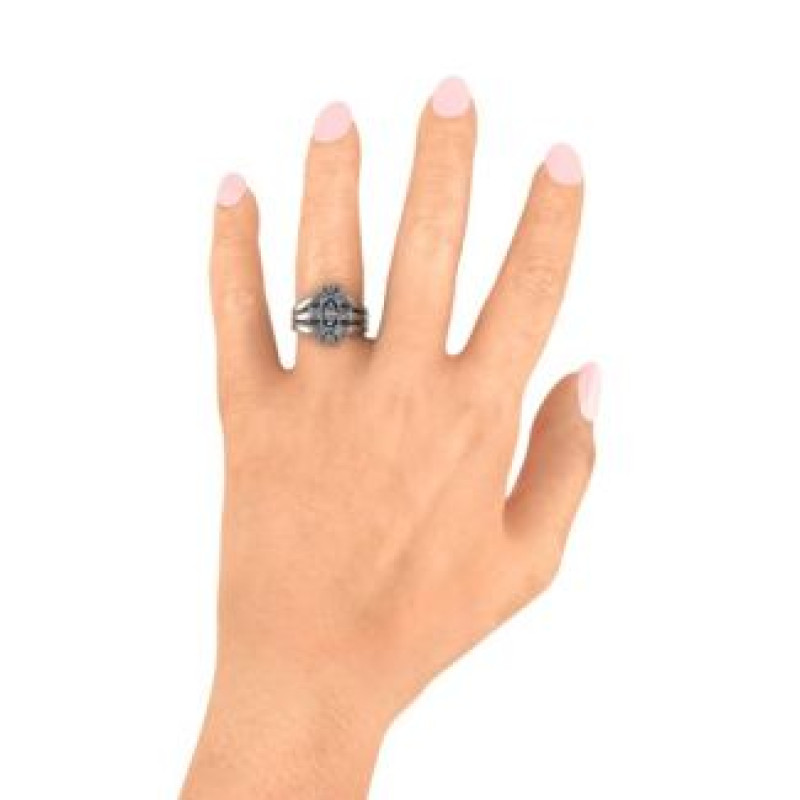 Arachna marquise and princess accent ring