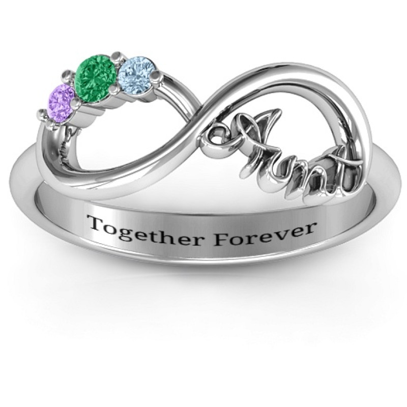 Aunt's Infinite Love Ring with Stones - View 2 Aunt's Infinite Love Ring with Stones product view