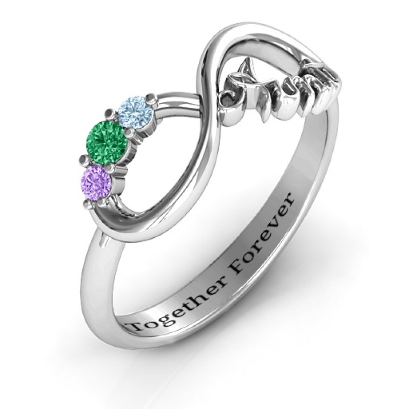 Aunt's Infinite Love Ring with Stones - View 3 Aunt's Infinite Love Ring with Stones product view