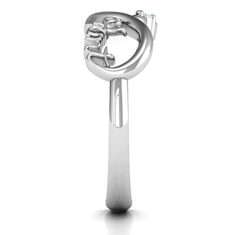 Aunt's Infinite Love Ring with Stones - View 5 Aunt's Infinite Love Ring with Stones product view