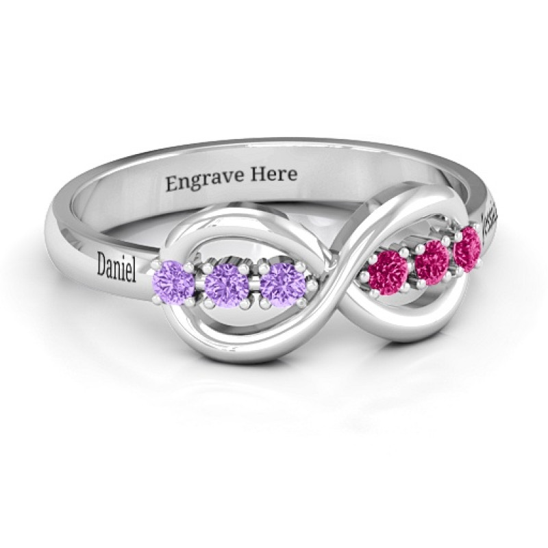 Auroral Infinity Ring Auroral Infinity Ring with six round stones