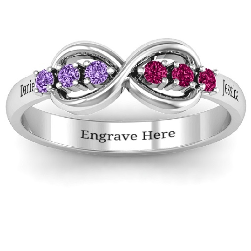 Auroral Infinity Ring Auroral Infinity Ring with six round stones