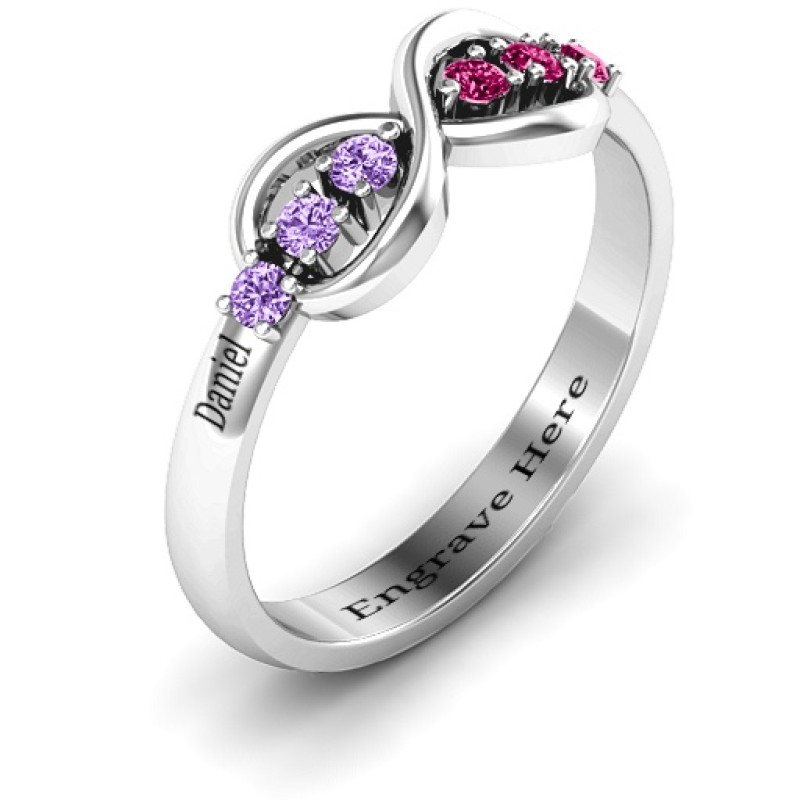 Auroral Infinity Ring Auroral Infinity Ring with six round stones