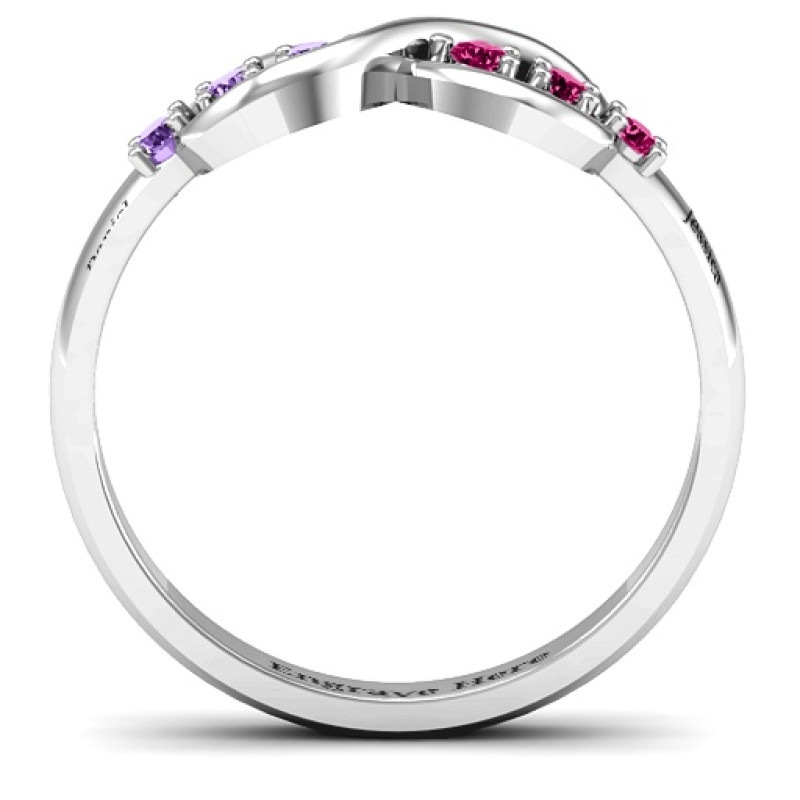 Auroral Infinity Ring Auroral Infinity Ring with six round stones