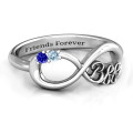 BFF Friendship Infinity Ring with Birthstones BFF friendship infinity ring with birthstones
