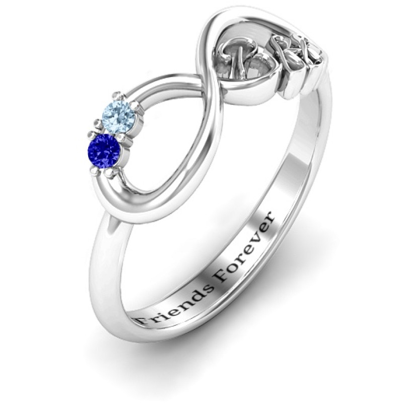 BFF Friendship Infinity Ring with Birthstones BFF friendship infinity ring with birthstones product view