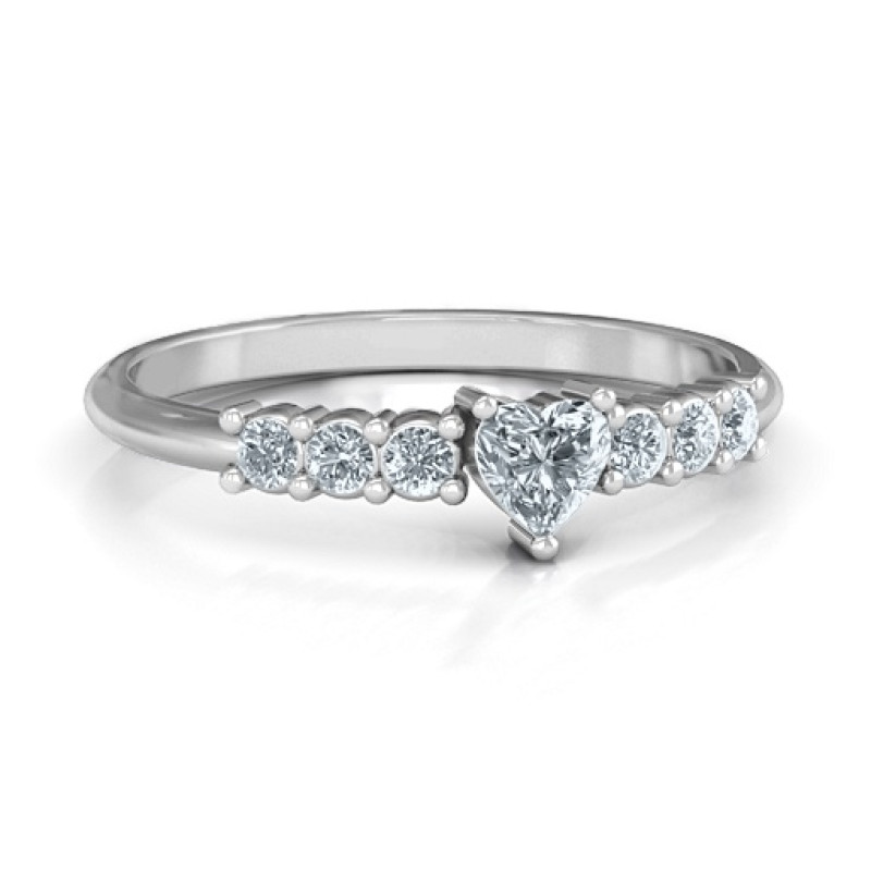 Beaming with Love Ring Beaming with Love Ring with heart-cut centre stone and side accent stones