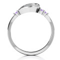 Beautiful Night Moon and Star Birthstone Ring Beautiful Night Ring with moon, star and round accent stones