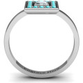 Bezel Princess Stone Ring with Channel Accents Bezel princess stone ring with channel accents