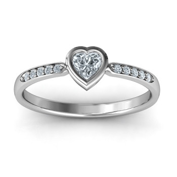 Bezel Set Love Ring with Accents Bezel Set Love Ring with Accents