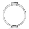 Bezel set love ring with a heart-cut centre stone and accent stones