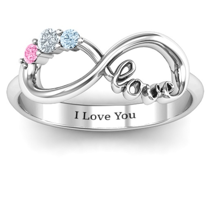 Birthstone Infinity Love Ring product view
