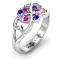 Birthstone Triple Heart Infinity Ring product view