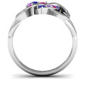 Birthstone Triple Heart Infinity Ring product view