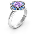 Blossoming Love flower-shaped engagement ring product view