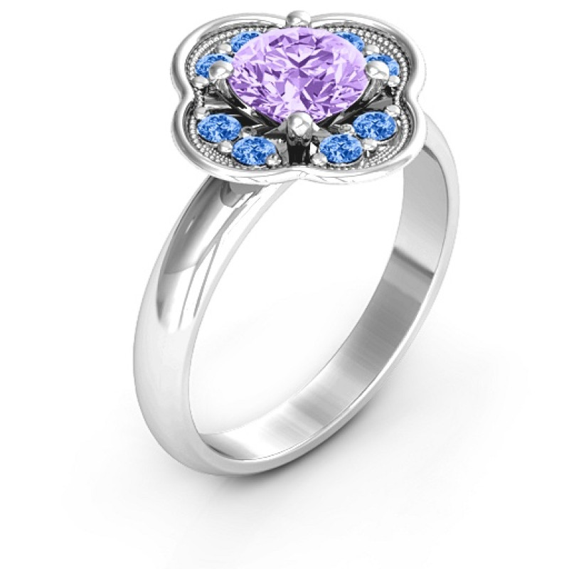 Blossoming Love flower-shaped engagement ring product view
