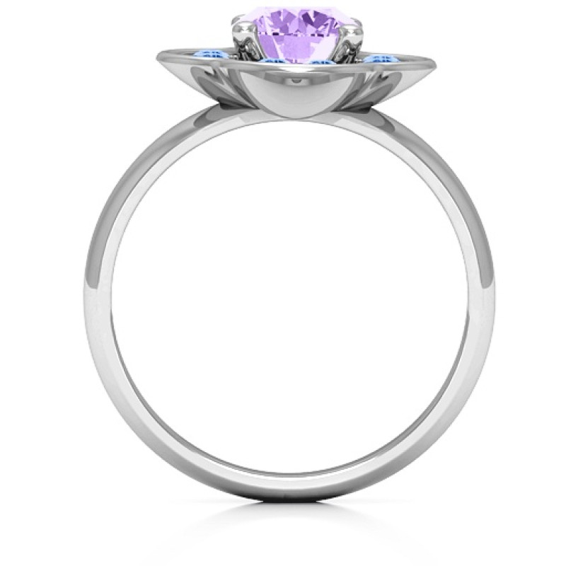Blossoming Love flower-shaped engagement ring product view