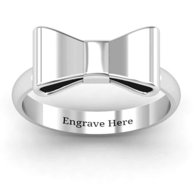 Personalised Bow Tie Ring High-polished solid Bow Tie Ring