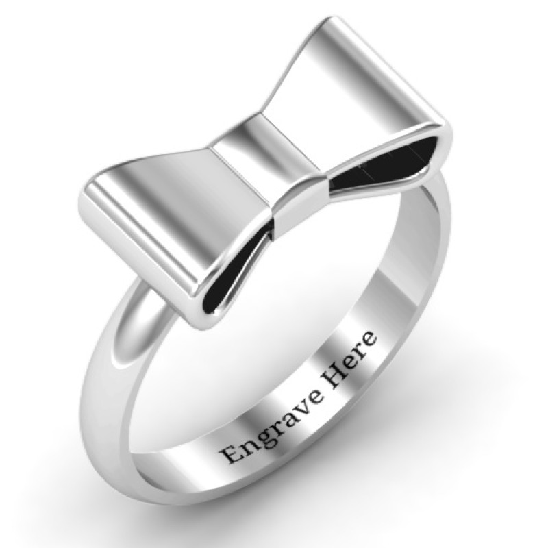 Personalised Bow Tie Ring High-polished solid Bow Tie Ring