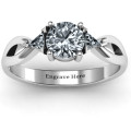 Braided Shank Ring with Trillian Accents Braided shank ring with a round centre stone and triangle accents