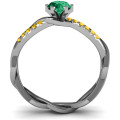 Braided Shank Round Stone Ring with Accent Weaves Braided shank round stone ring with accent weaves