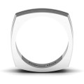 Bridge grooved square-shaped men's ring gallery view