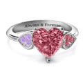 Brilliant Love Accented Heart Ring with heart-cut centre stone