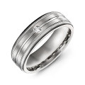 Brushed Layer Men's Ring with Milgrain Edges Showroom image for the Brushed Layer Men's Ring with Milgrain Edges