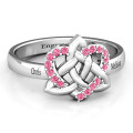 Celtic Heart Ring with a Swarovski Zirconia heart