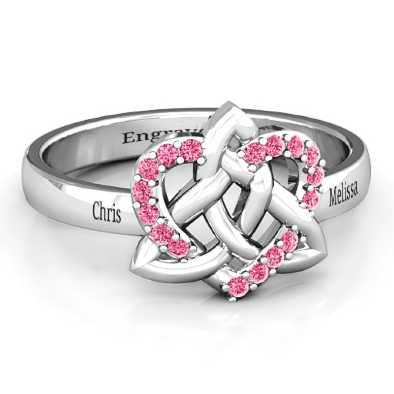 Celtic Heart Ring with a Swarovski Zirconia heart