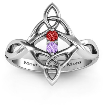 Celtic Sparkle Ring with Interwoven Infinity Band Celtic Sparkle Ring with Interwoven Infinity Band
