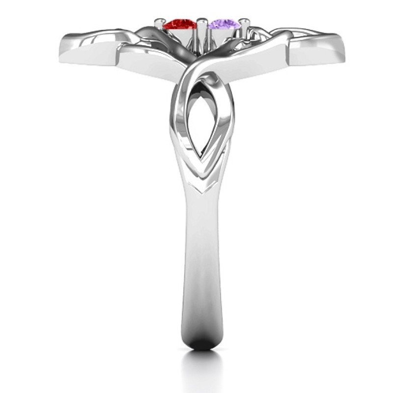 Celtic Sparkle Ring with Interwoven Infinity Band Interwoven Celtic knot and infinity-style ring band